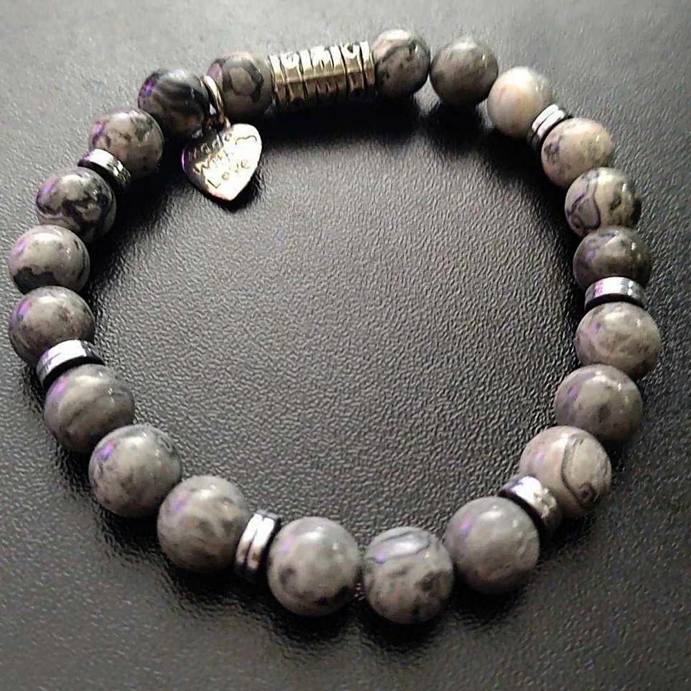 Stretch Bracelet | Labradorite and Hematite
